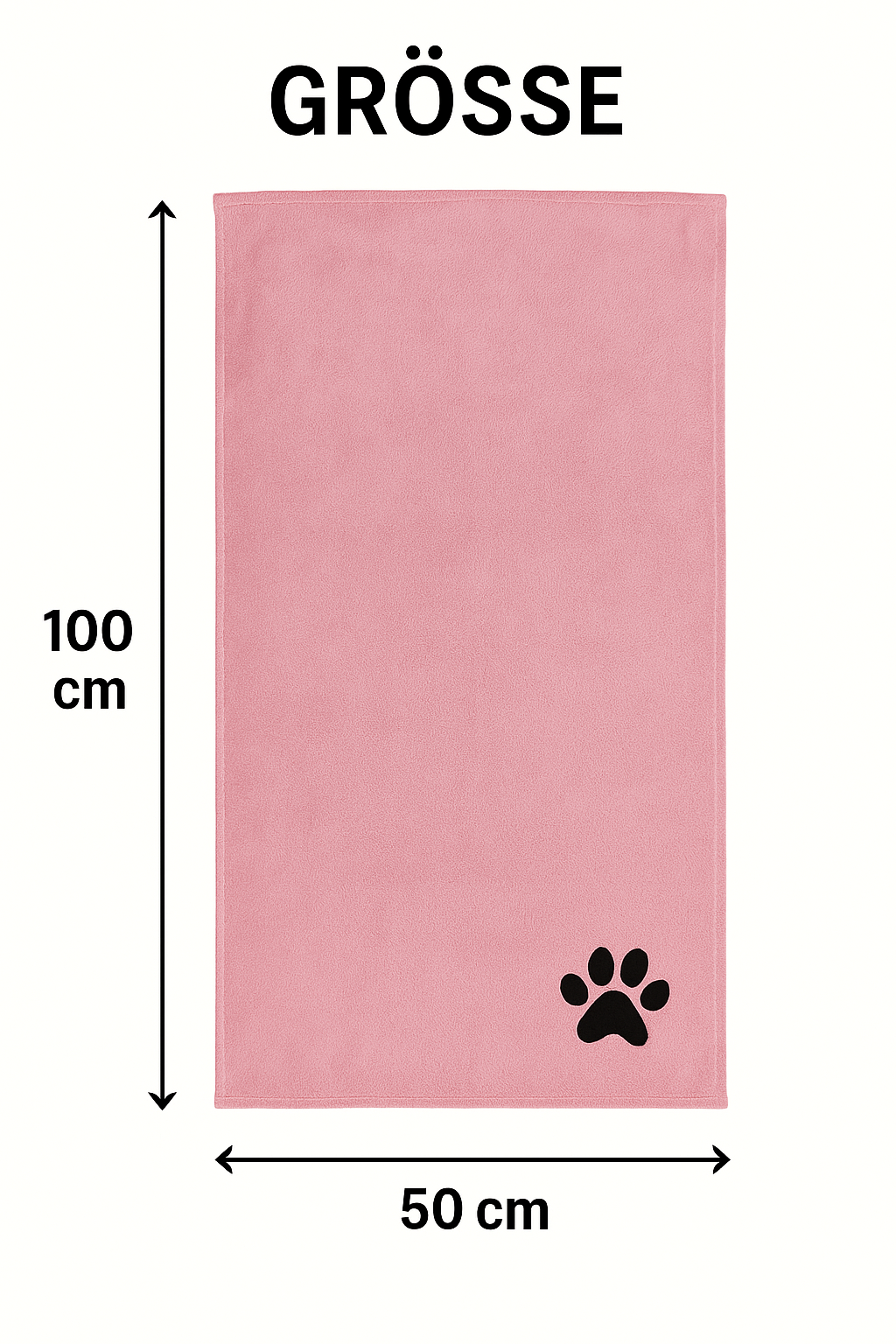 Maßangaben zum Hundehandtuch Blacky