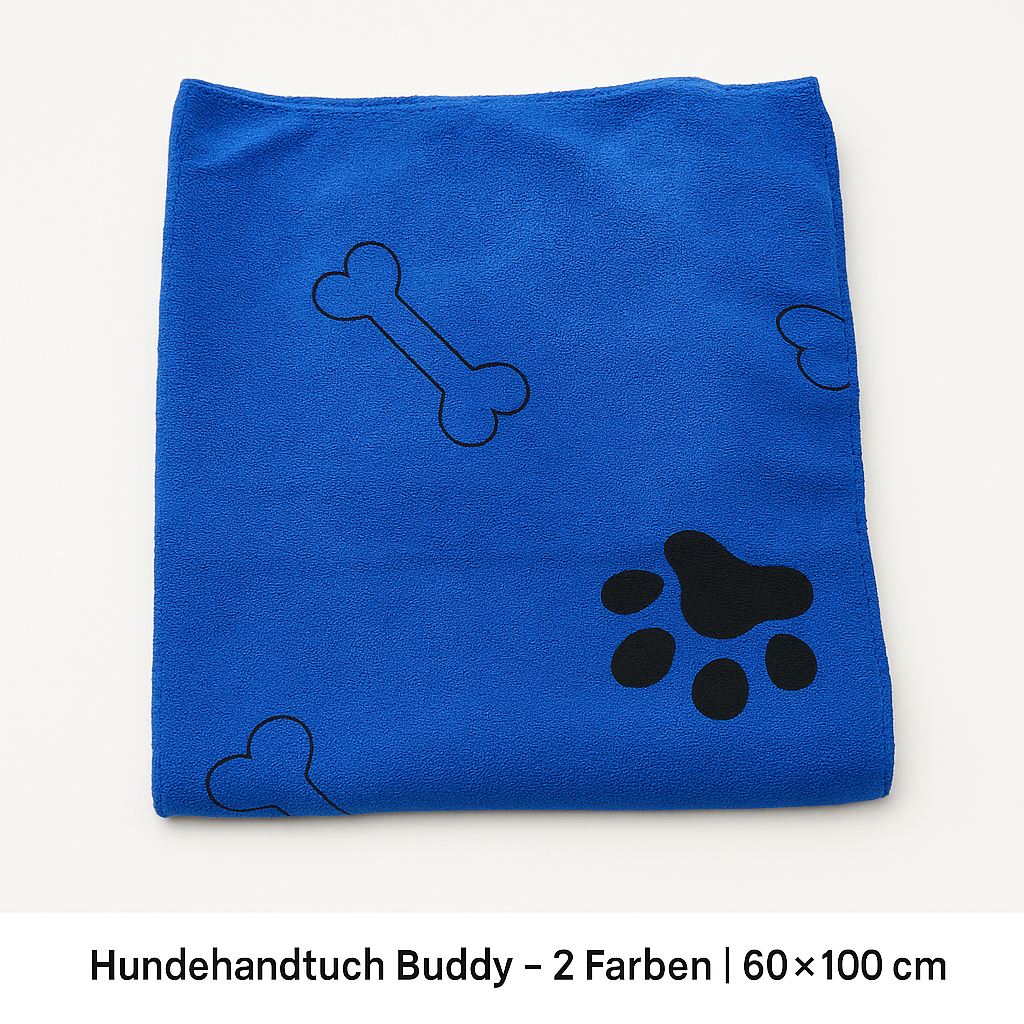 Hundehandtuch Buddy in Blau, Produktansicht