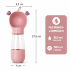 Maße und Fassungsvermögen: 350 ml Wasser und 200 ml Futter