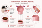 Infografik zu den Funktionen der 2-in-1 Hundetrinkflasche