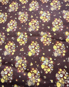 Baumwollstoff in Braun mit Blumenmuster, 3 Meter Stoffzuschnitt