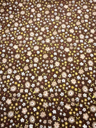 Baumwollstoff in Braun mit Streublumen, 3 Meter Stoffzuschnitt