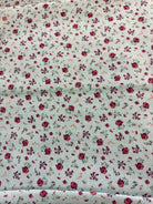 Baumwollstoff Vintage Rosen in Hellblau, 3 Meter Stoffzuschnitt