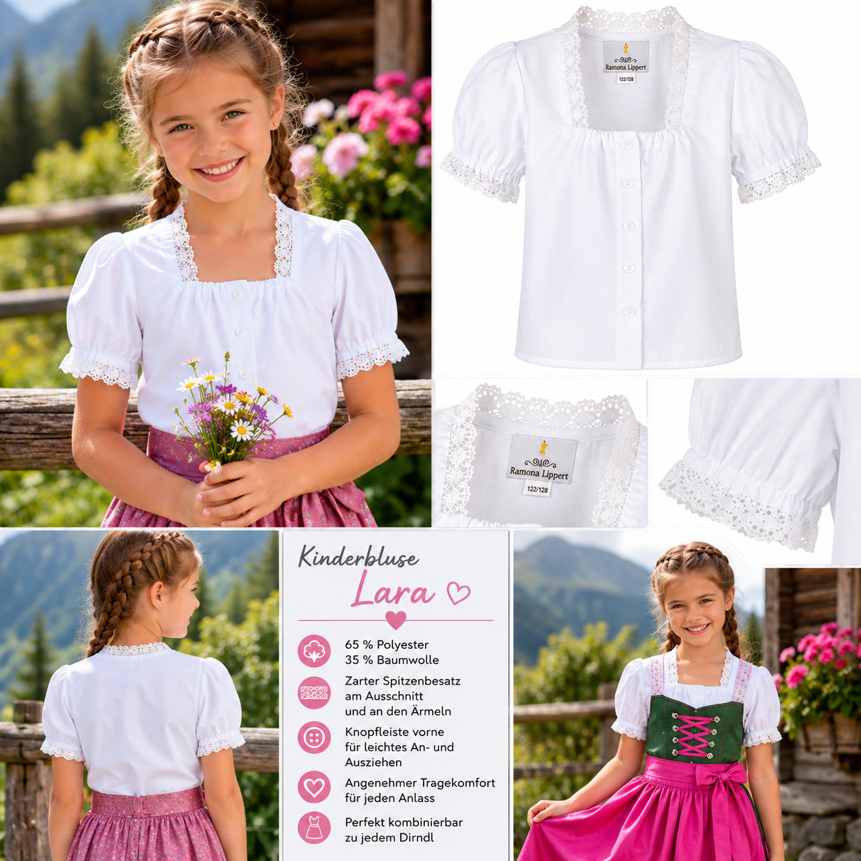 Übersicht der Merkmale der Kinderbluse Lara