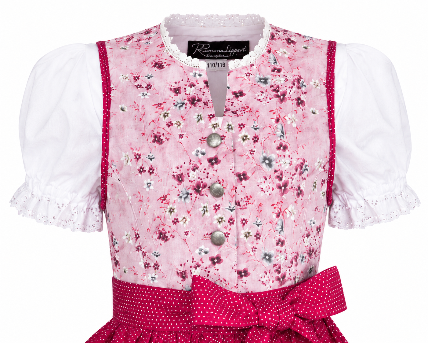 Detailaufnahme vom Oberteil des Kinderdirndl Kiki