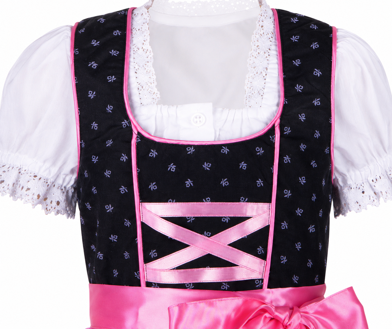 Detailaufnahme vom Oberteil des Kinderdirndl Lea