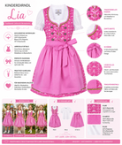 Übersicht der Merkmale vom Kinderdirndl Lia