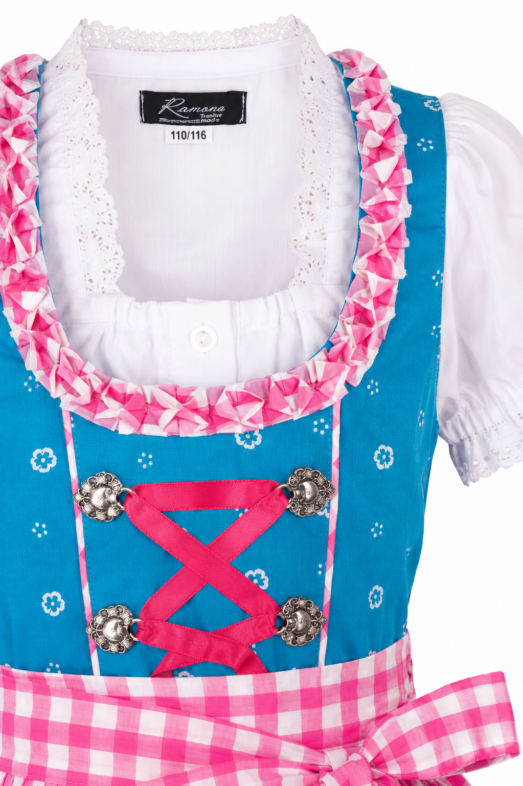 Detailaufnahme vom Oberteil des Kinderdirndl Luna