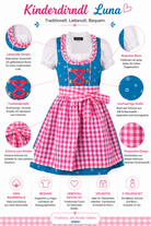 Übersicht der Merkmale vom Kinderdirndl Luna