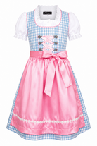 Kinderdirndl Mia in Blau, Freisteller Vorderansicht