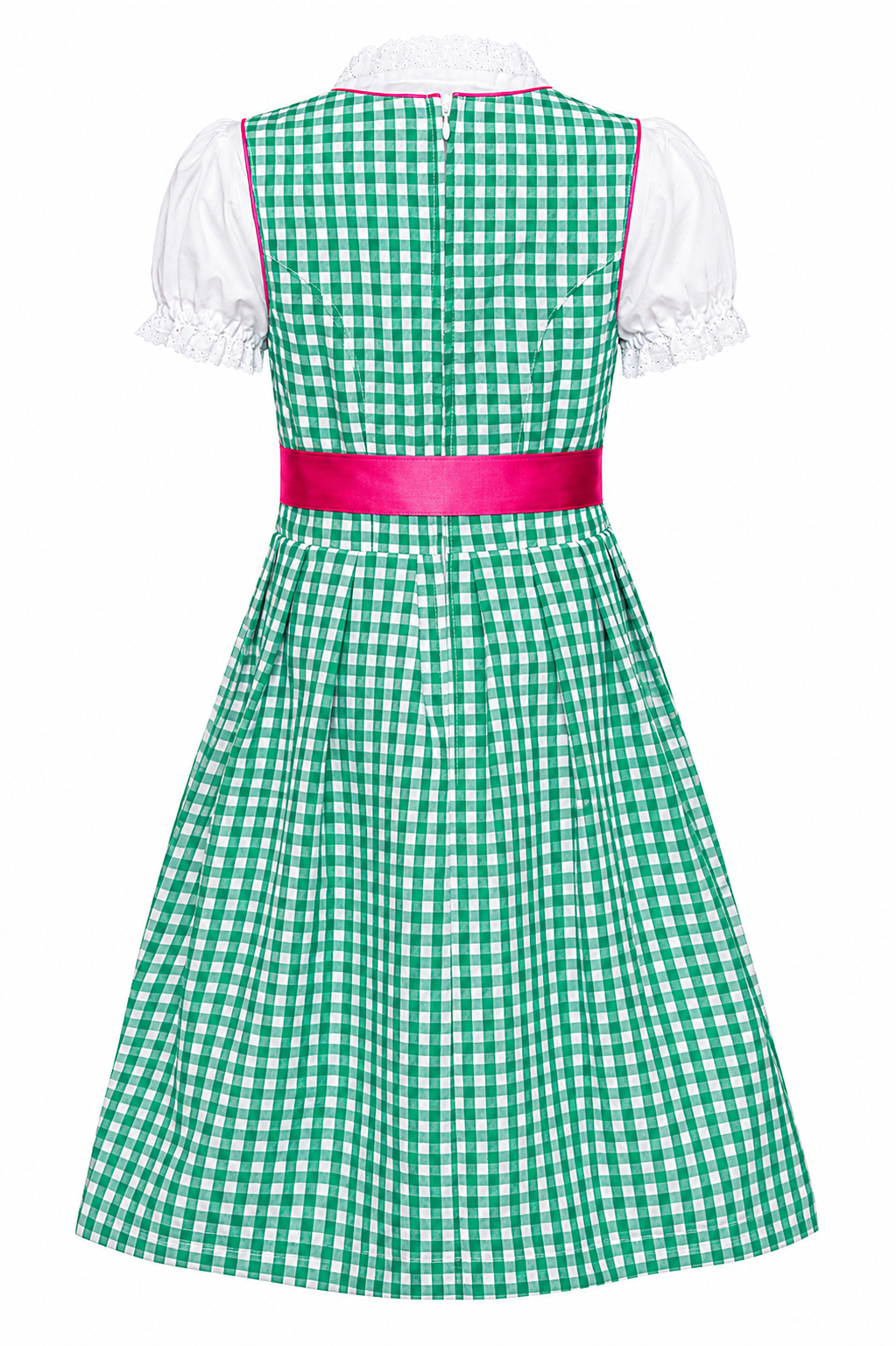 Kinderdirndl Mia in Grün, Freisteller Rückansicht