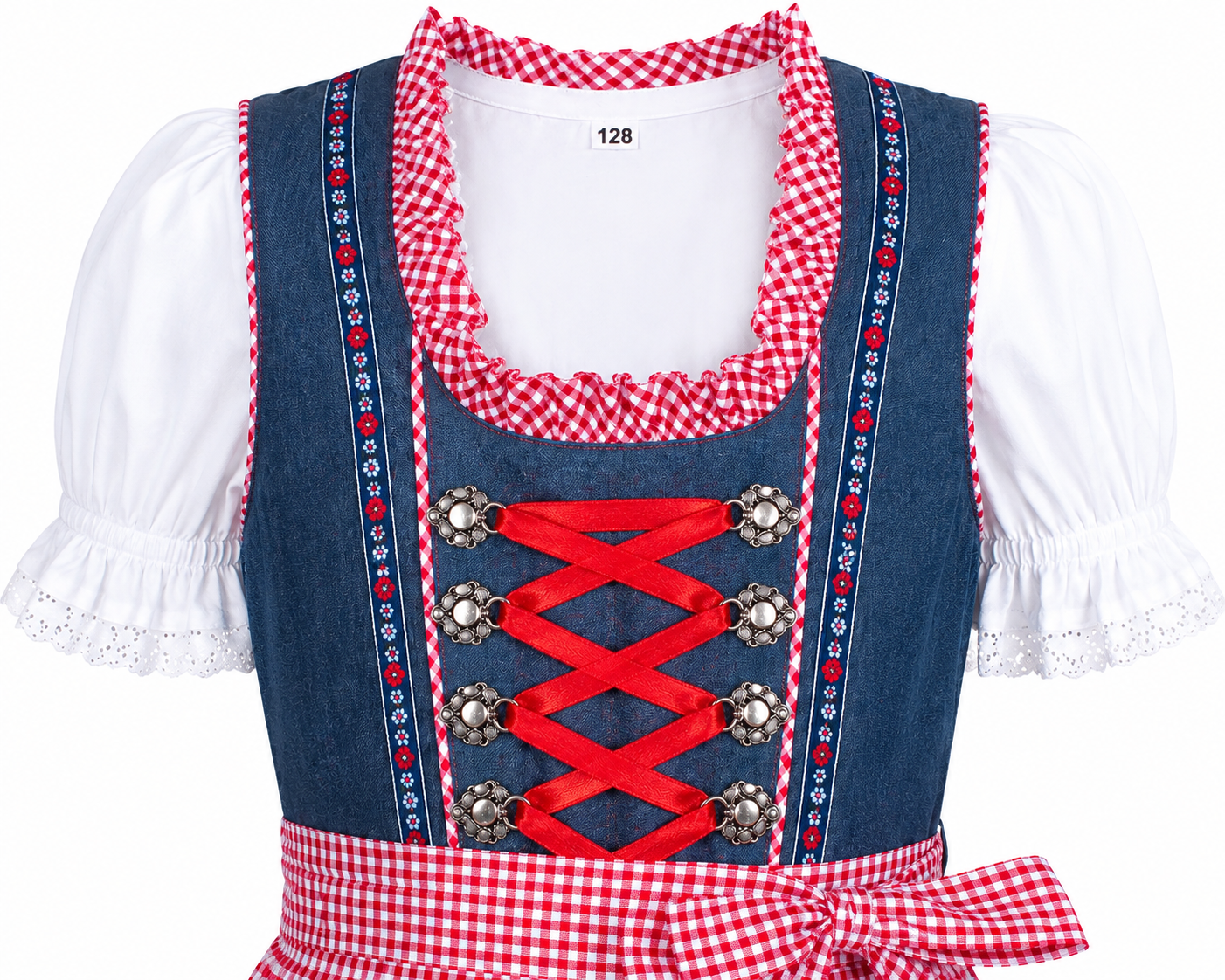 Detailaufnahme vom Oberteil des Kinderdirndl Naomi
