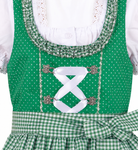 Detailaufnahme vom Oberteil des Kinderdirndl Nele grün
