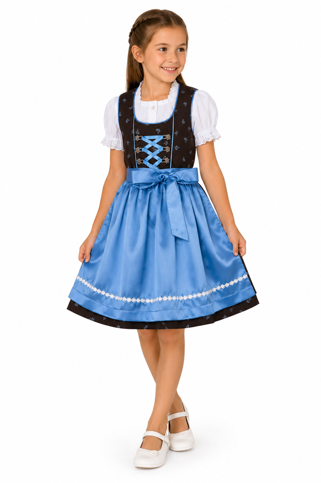 Mädchen trägt das Kinderdirndl Sophia