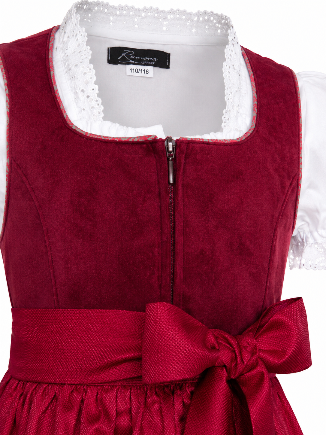 Detailaufnahme vom Oberteil des Kinderdirndl Zoe