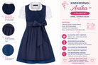 Übersicht der Merkmale vom Kinderdirndl Anika