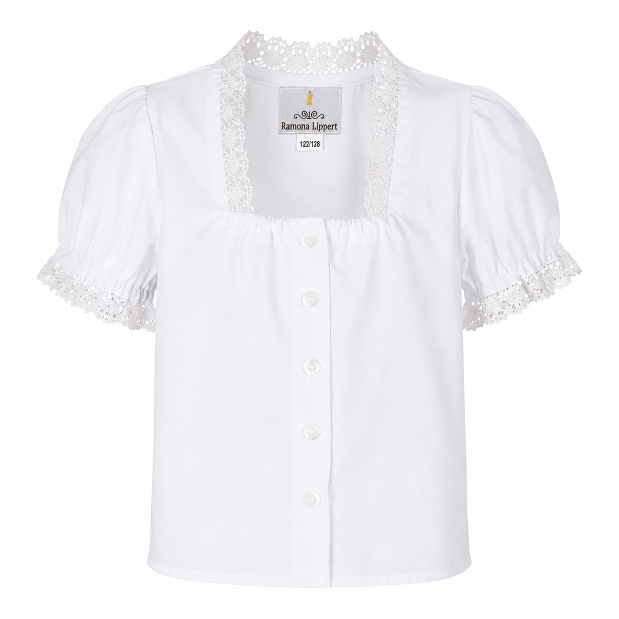 Weiße Kinderbluse zum Dirndl