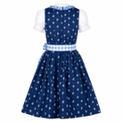 Kinderdirndl Chrissi in Blau, Freisteller Rückansicht
