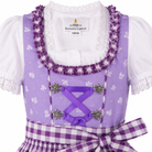 Detailaufnahme vom Oberteil des Kinderdirndl Chrissi in Lila