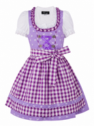 Kinderdirndl Chrissi in Lila, Freisteller Vorderansicht