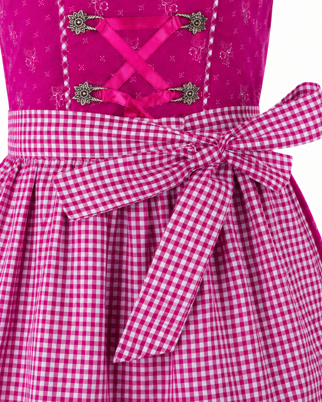 Detailaufnahme der Schürze vom Kinderdirndl Fee