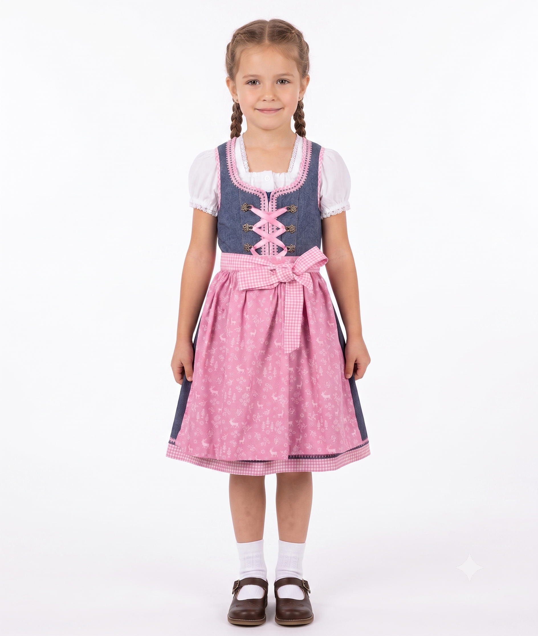 Mädchen trägt das Kinderdirndl Livia