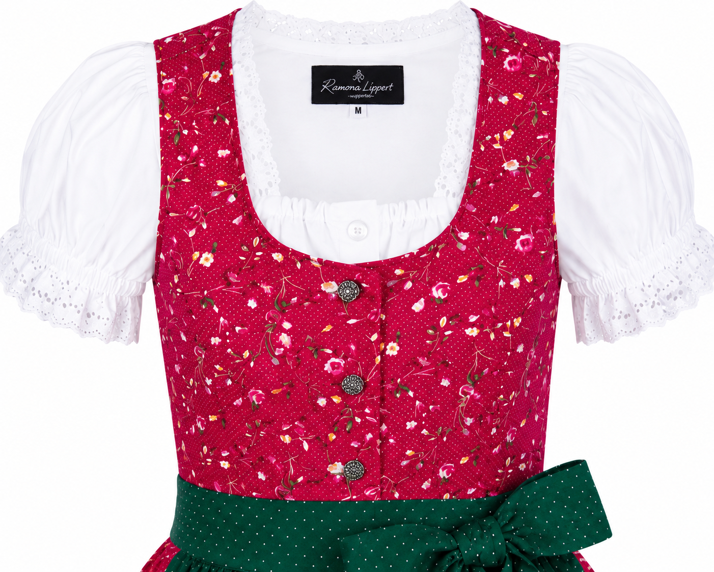Detailaufnahme vom Oberteil des Kinderdirndl Mariella