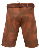 Kurze Lederhose Fabian in Braun, Detail der Stickerei