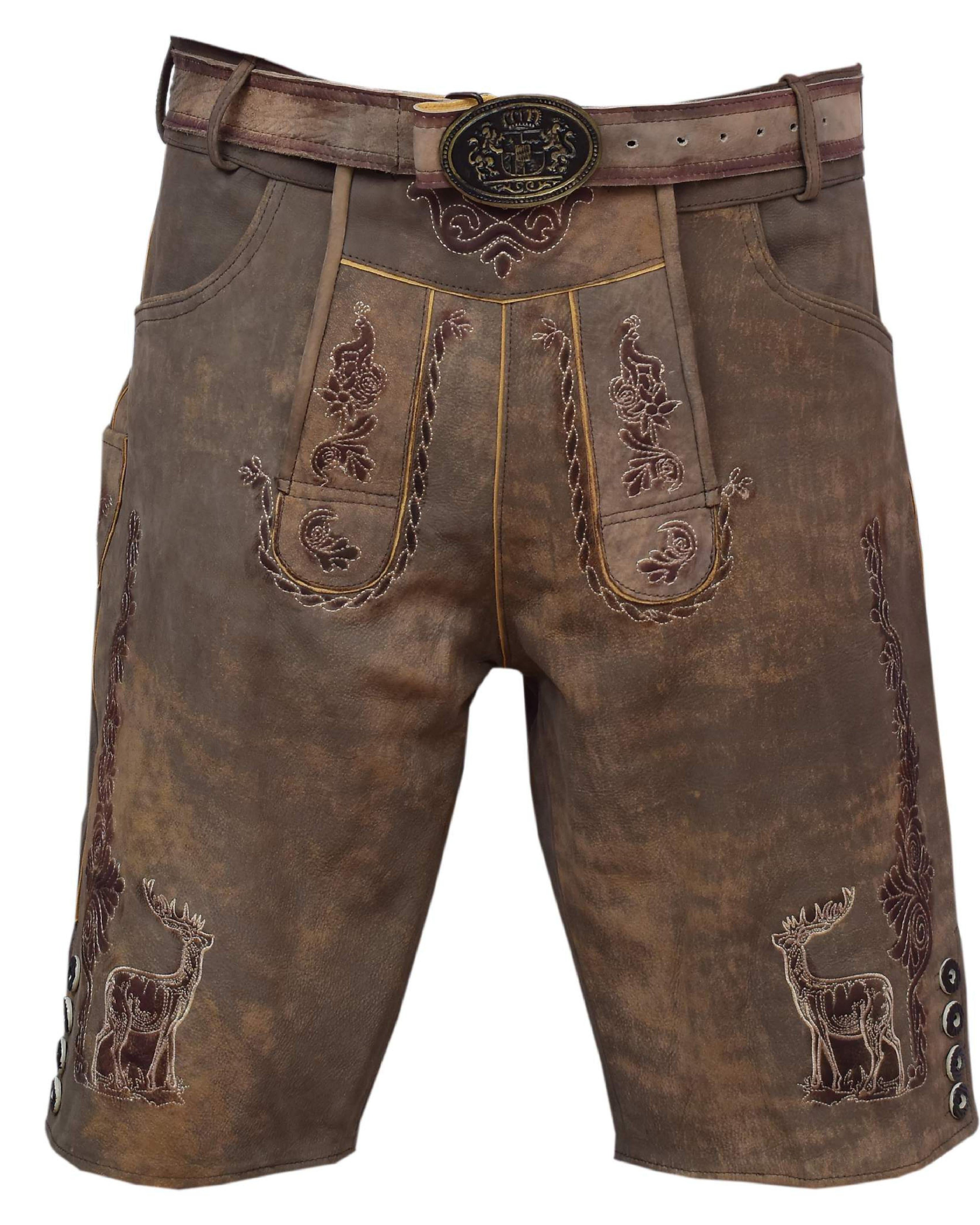 kurze Lederhose mit Gürtel