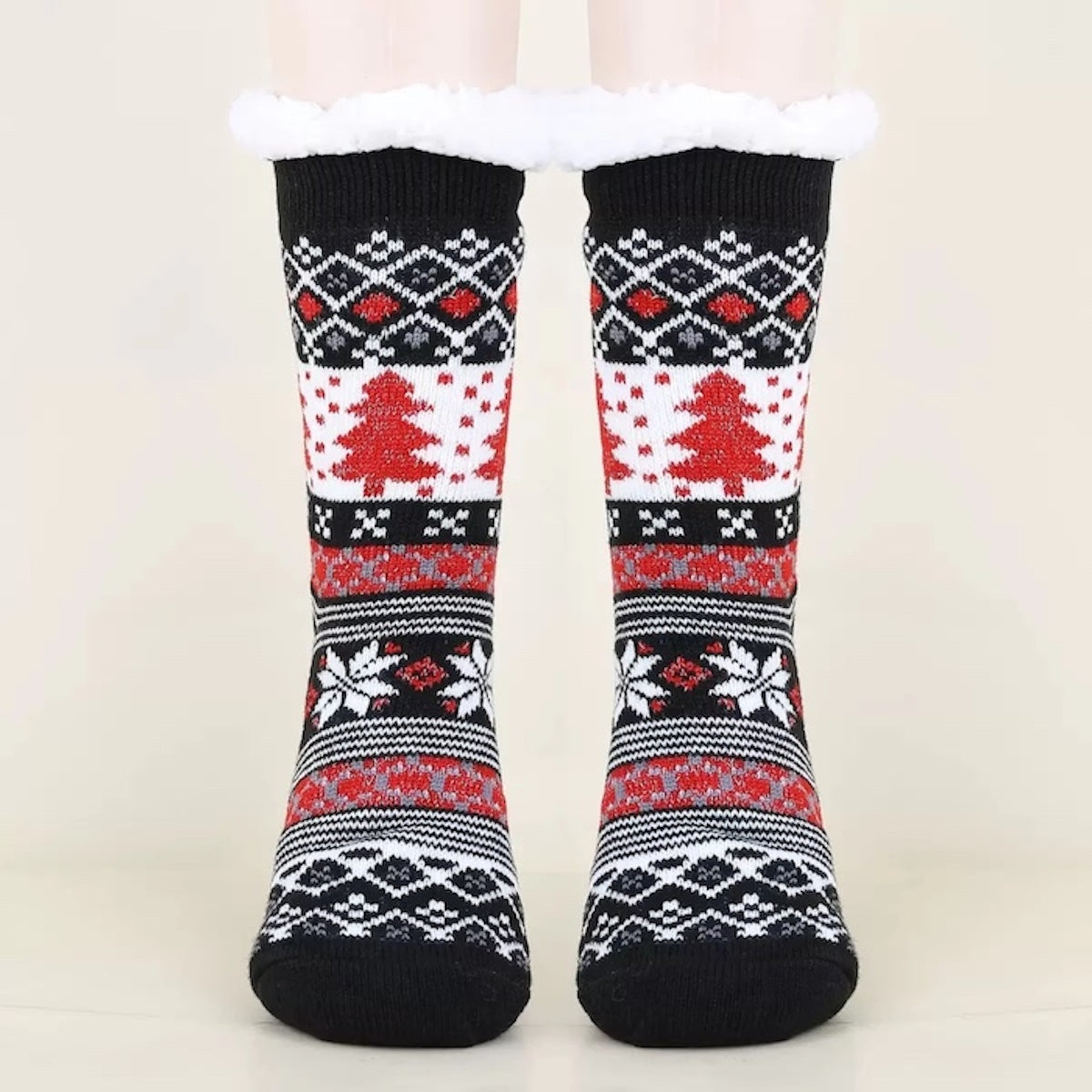 Schwarze Weihnachtssocken als Kuschelsocken
