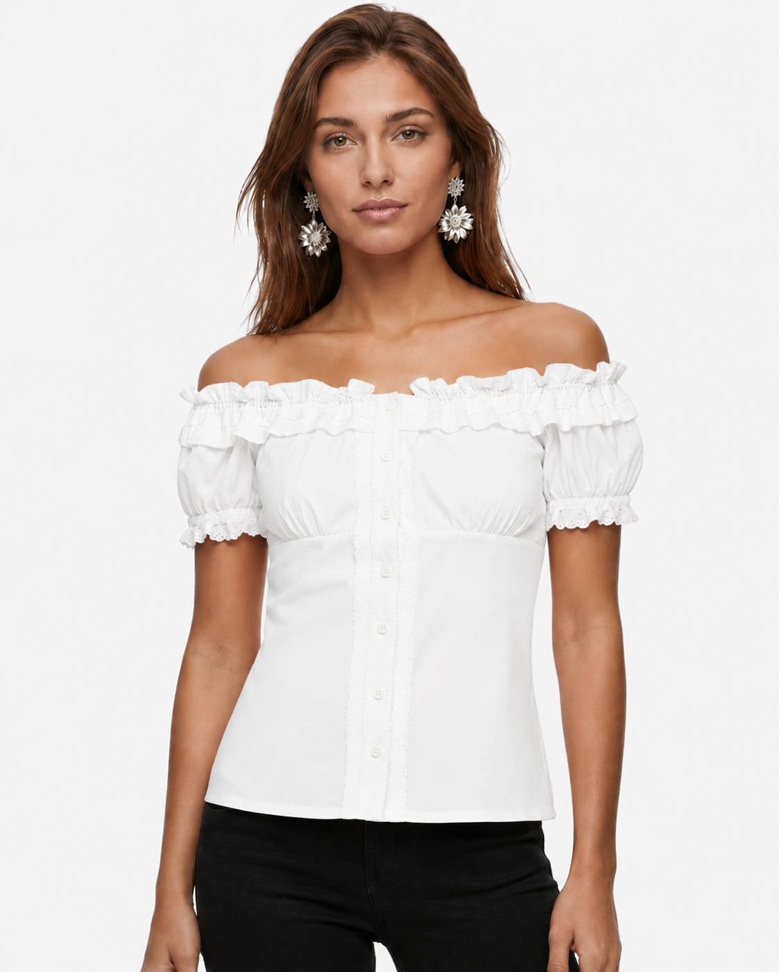 Trachtenbluse Laila weiß
