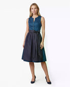 Dirndl Ivelina blau mit dunkelblauer Schürze