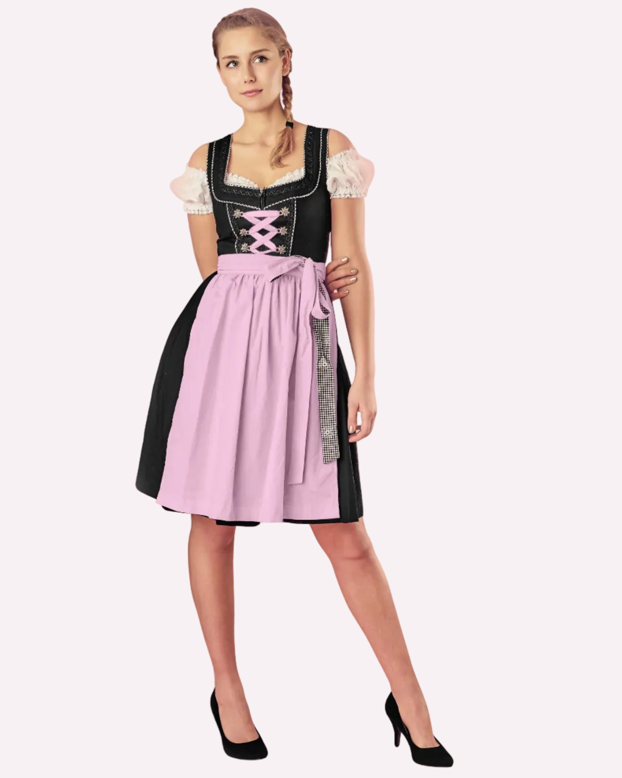 Dirndl Pia rosa getragen Front