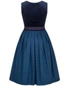 Dirndl Samy blau mit Schürze Rückseite Freisteller