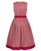Hochgeschlossenes Dirndl Sana mit roter Schürze
