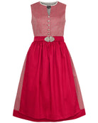 Hochgeschlossenes Dirndl Sana mit roter Schürze