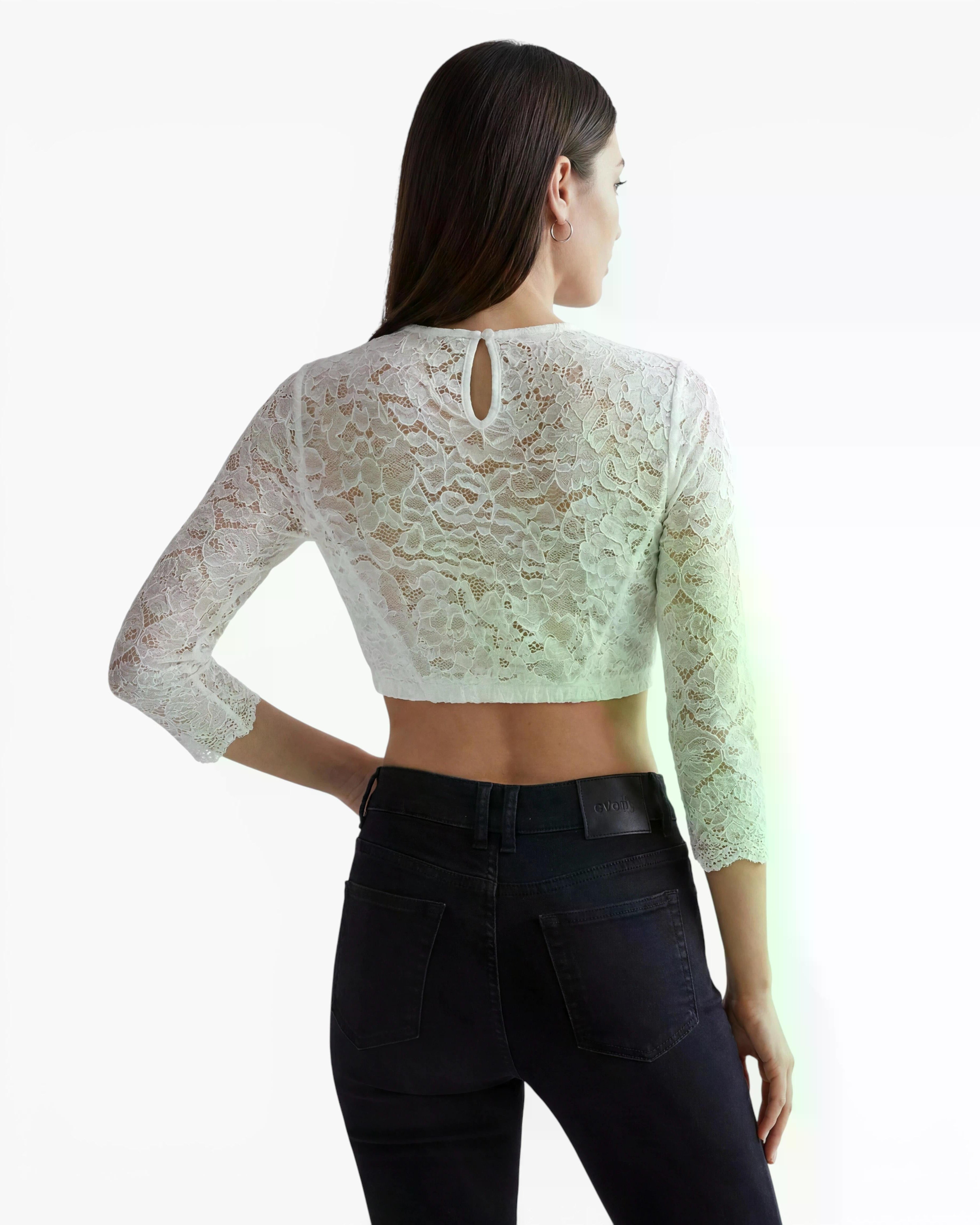 Dirndlbluse Jana Spitze 3/4 Arm