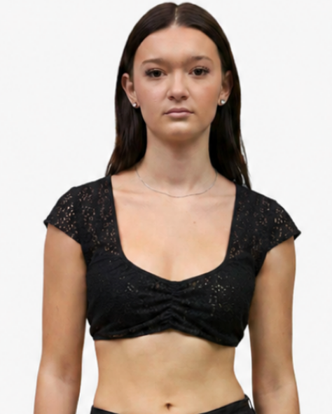 Dirndlbluse Wanda schwarz Spitze