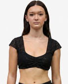 Dirndlbluse Wanda schwarz Spitze