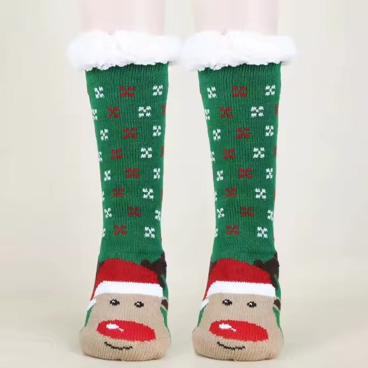 Grüne Weihnachtssocken als Kuschelsocken