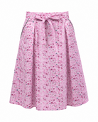 Trachtenrock Elsa in Rosa mit Blumenmuster aus 100 Prozent Baumwolle und 64 cm Rocklänge