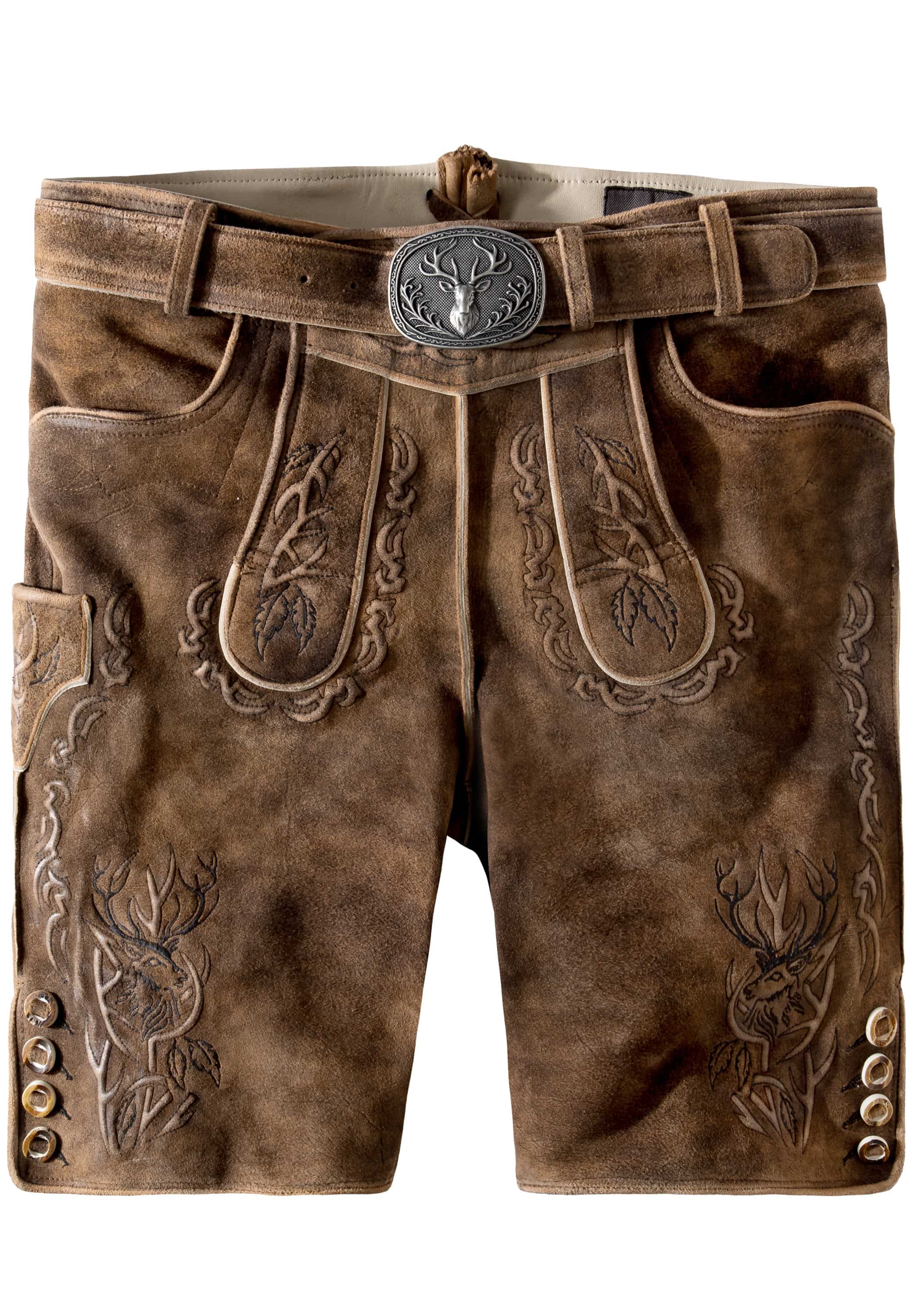 Trachtenlederhose Lewis in Nuss gespeckt