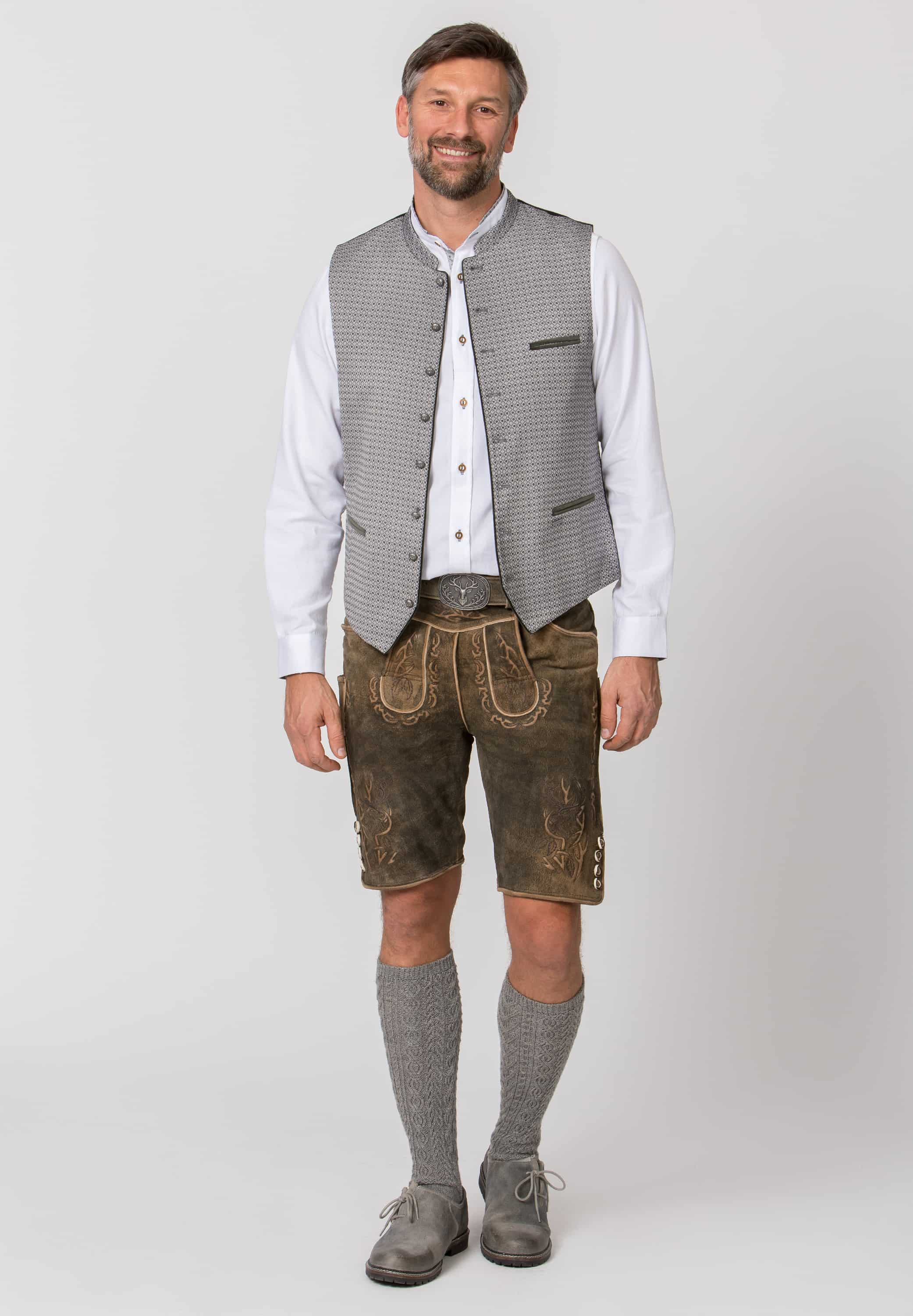 Trachtenlederhose Lewis in Nuss gespeckt, weitere Ansicht