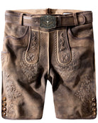 Trachtenlederhose Logan in Kiesel gespeckt