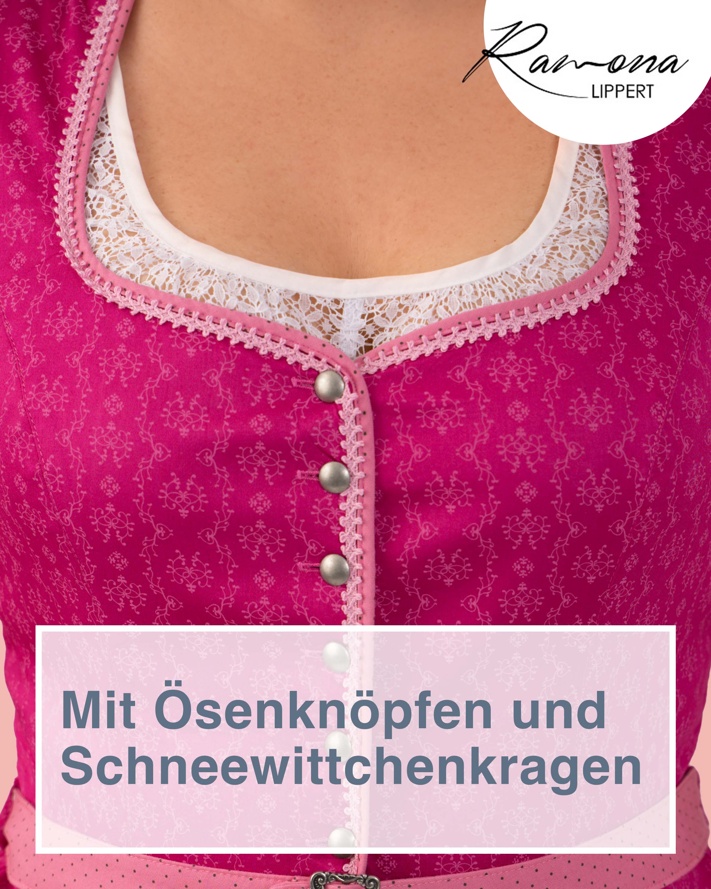 Trachtenmieder Nicole, Detail der Knopfleiste