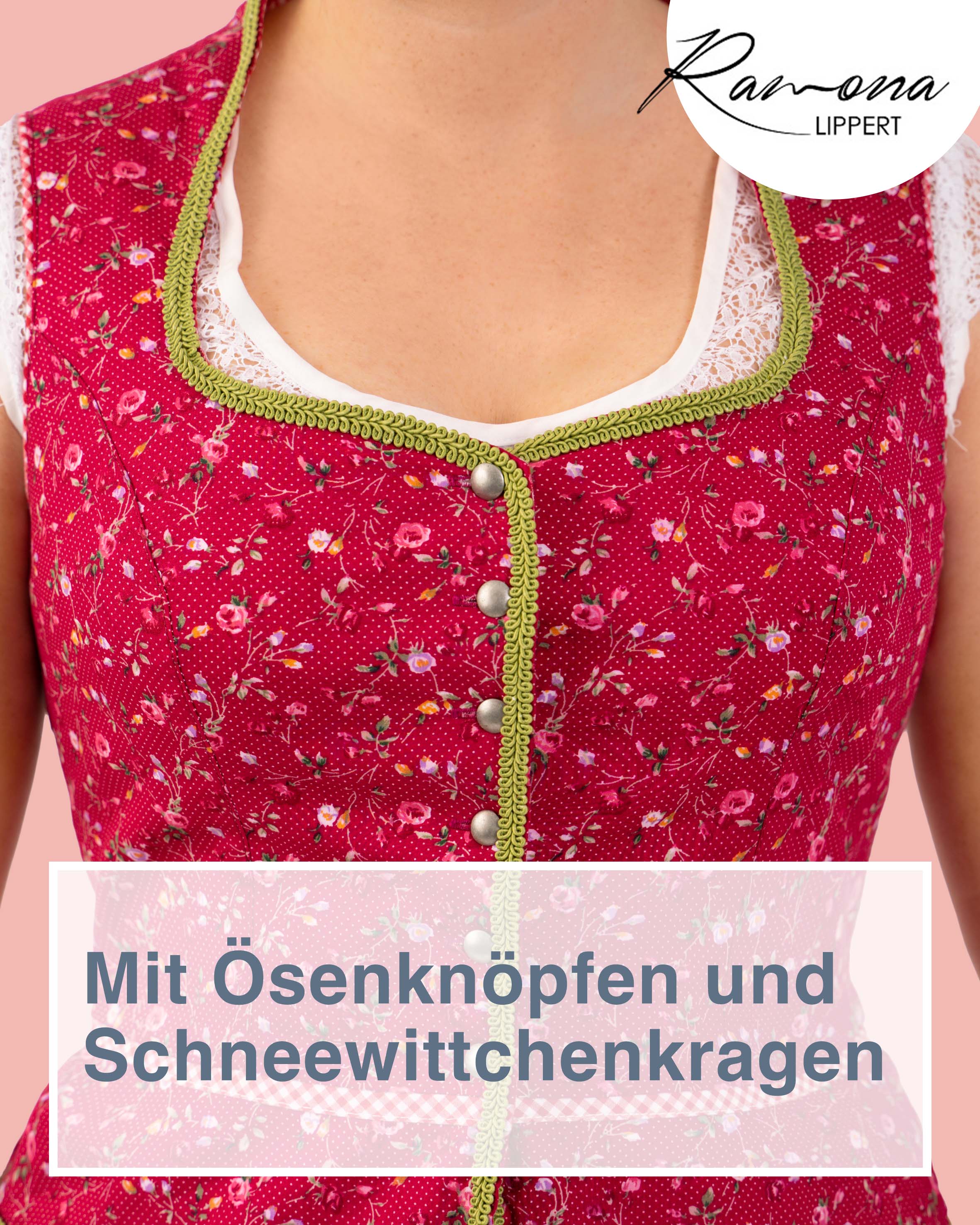 Trachtenmieder Marion, Detail der Knopfleiste