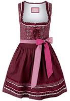 Dirndl Kim in Bordeaux mit Schürze, Rocklänge 55 cm