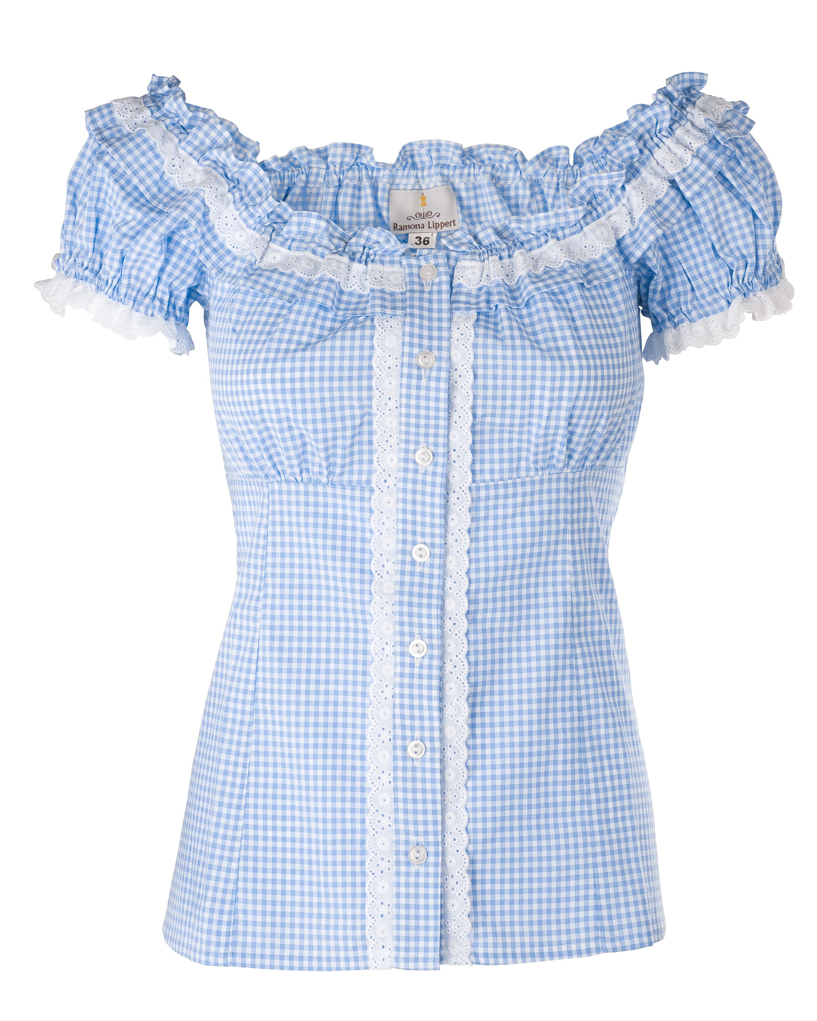 Freisteller von Trachtenbluse Laila blau