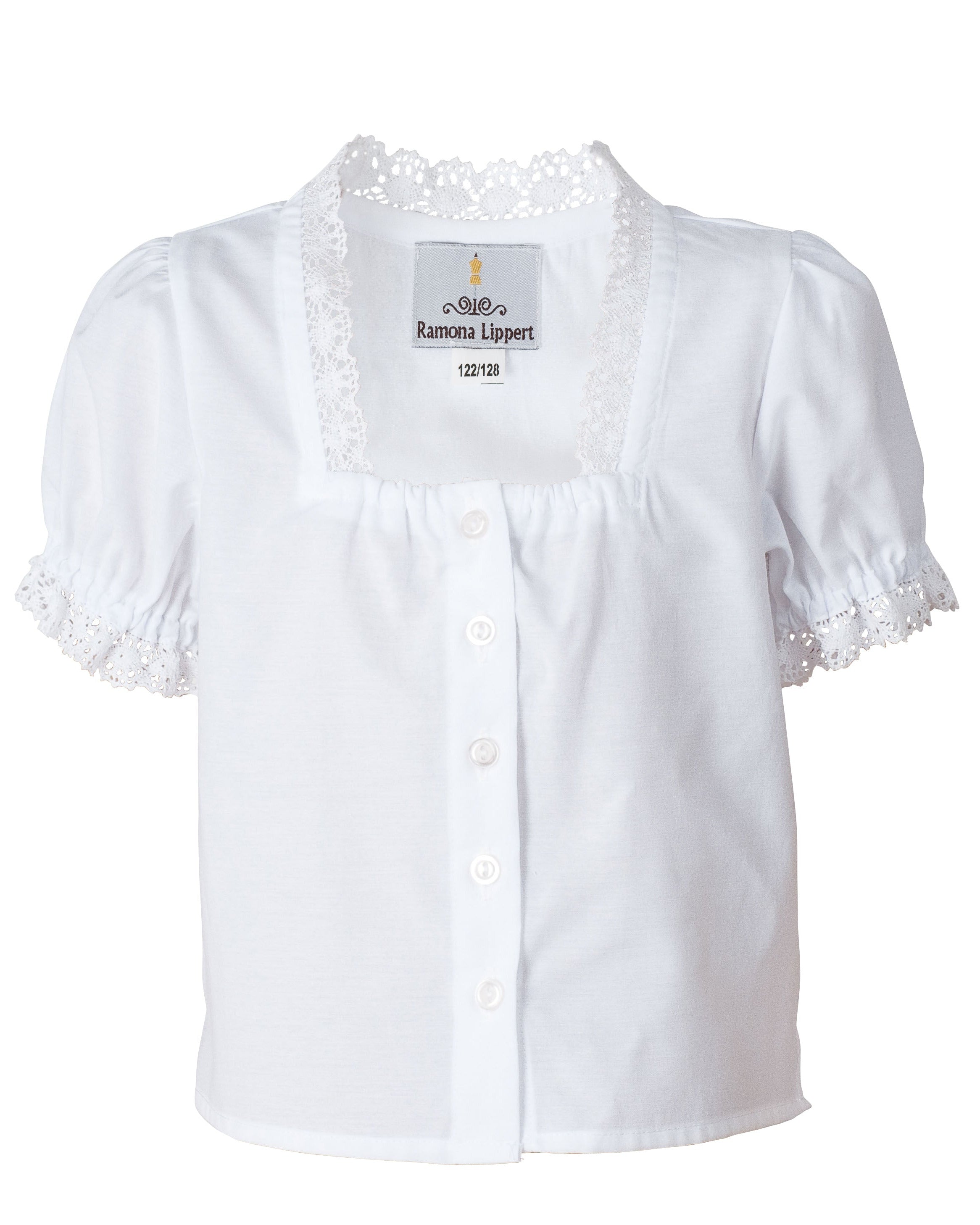Weiße Kinderbluse Lara zum Dirndl