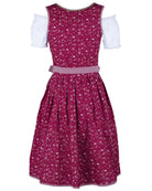 Dirndl Elli in Rot mit karierter Schürze